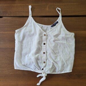 White Button-Down Tank Top